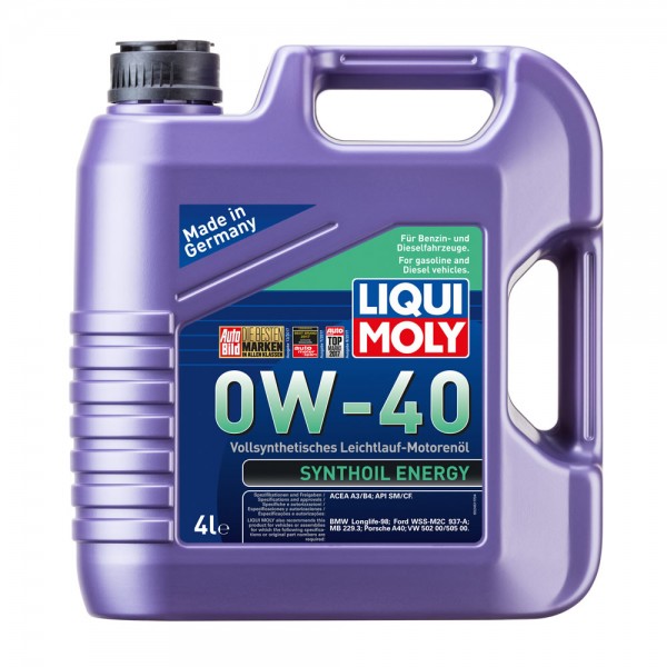 Λιπαντικό κινητήρα Liqui Moly Synthoil Energy 0W-40 4L